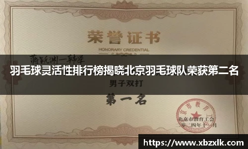 羽毛球灵活性排行榜揭晓北京羽毛球队荣获第二名